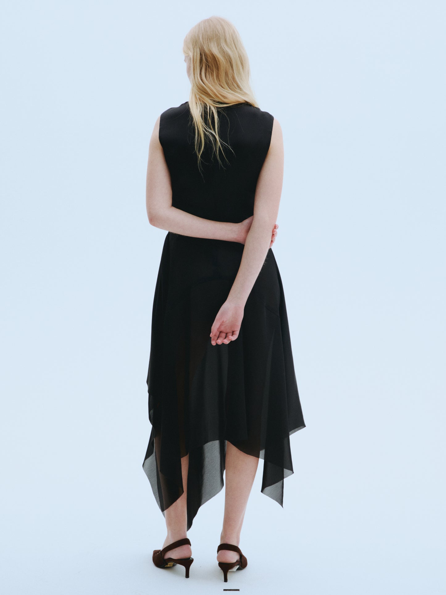 Oblique Satin Drape Dress