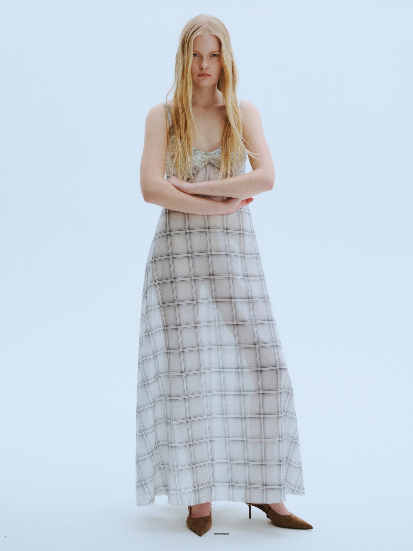 Ombré Plaid Slip Dress