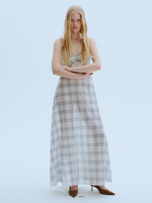 Ombré Plaid Slip Dress