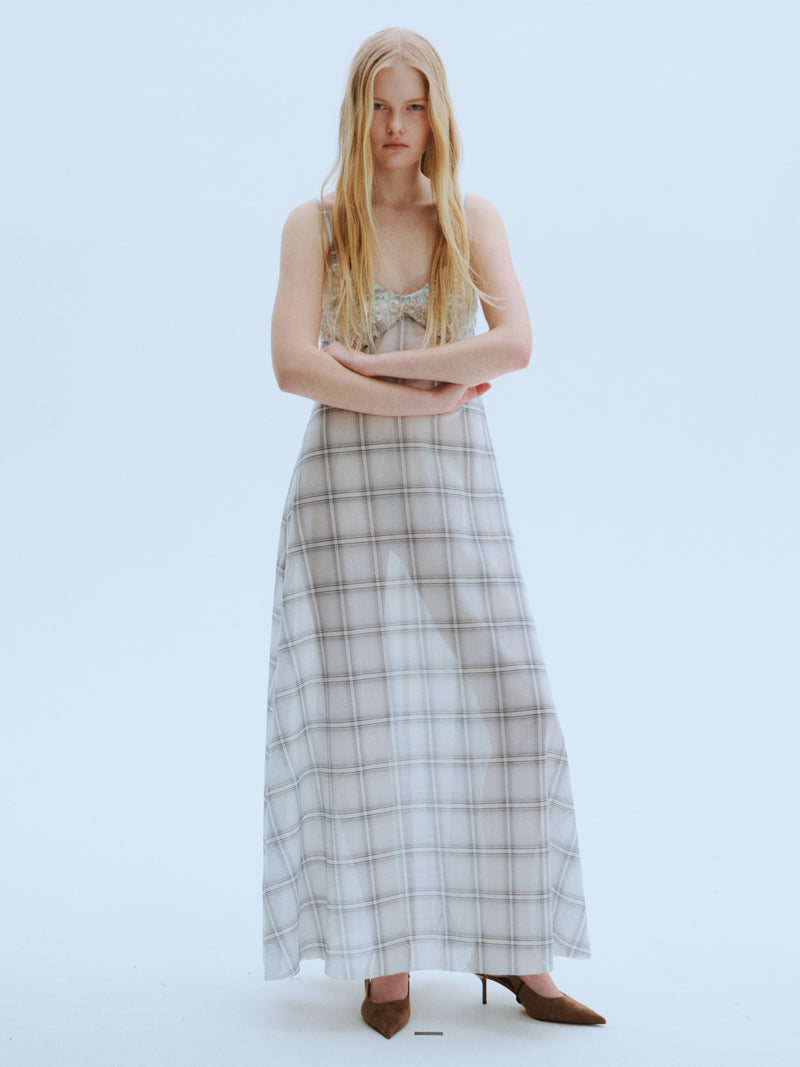 Ombré Plaid Slip Dress