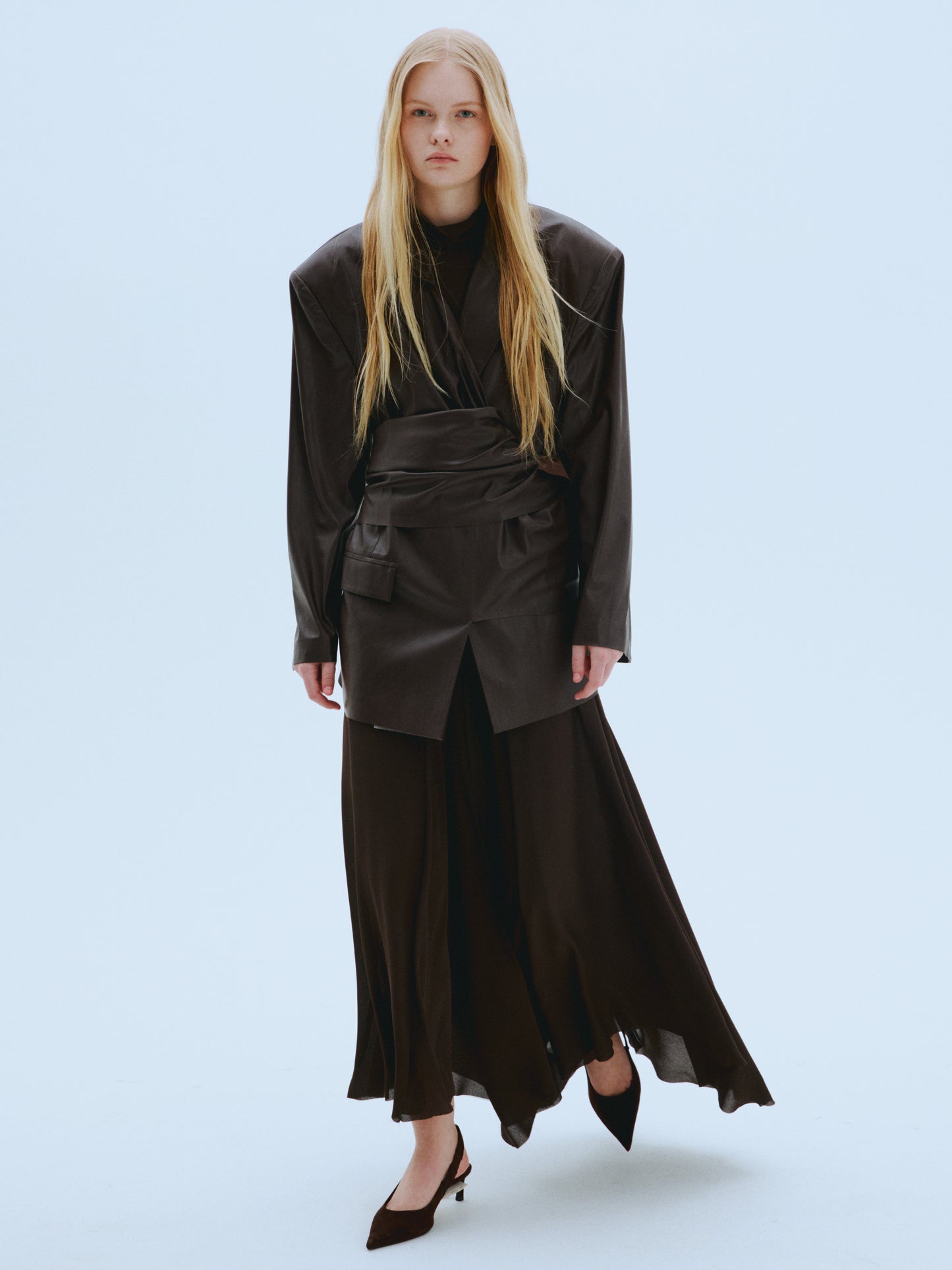Oversized Wrapped Leather Jacket